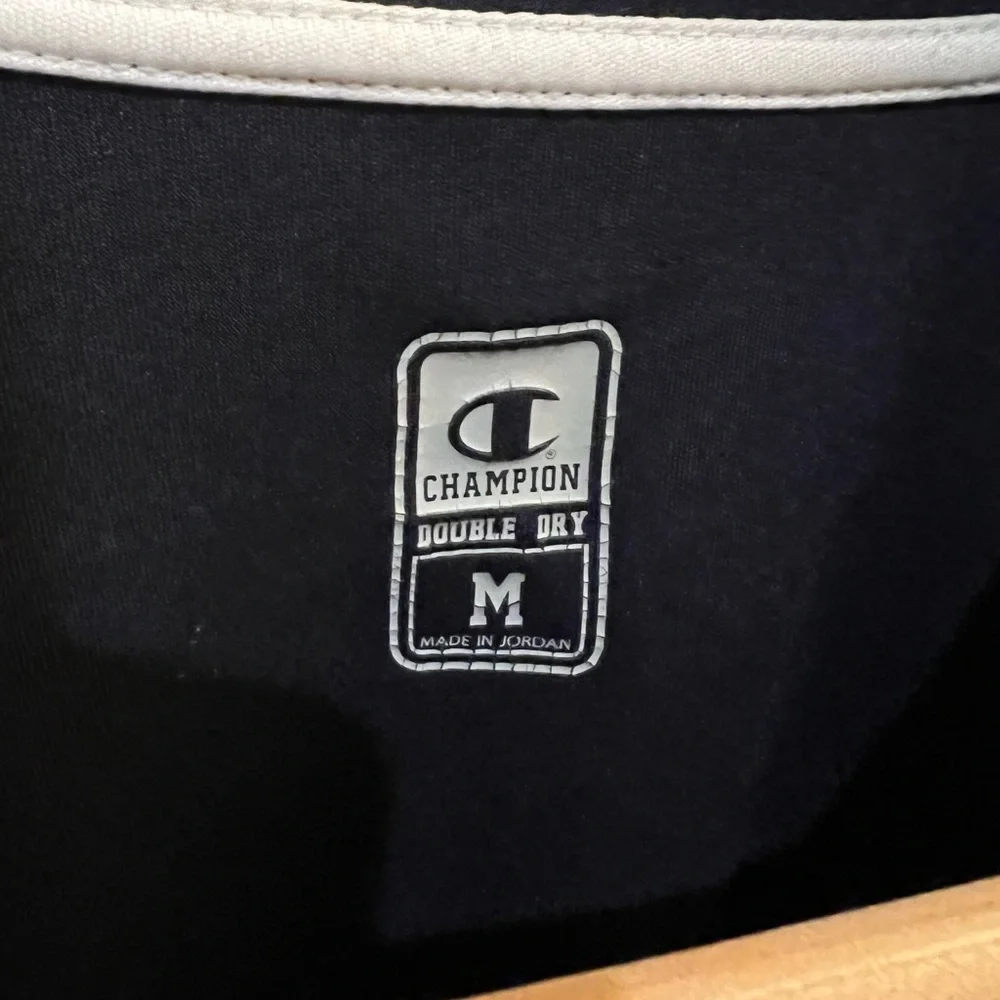 Champion Double Dry Athletic T-Shirt Men's Medium Black White Performance Tee - Picture 4 of 4